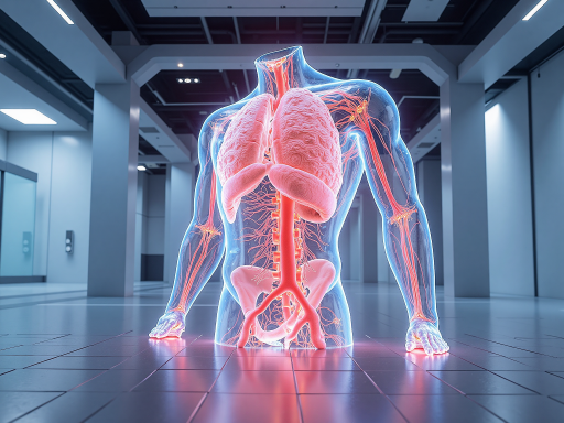 透明医用模型，人体器官结构清晰，用于医疗教学和手术规划