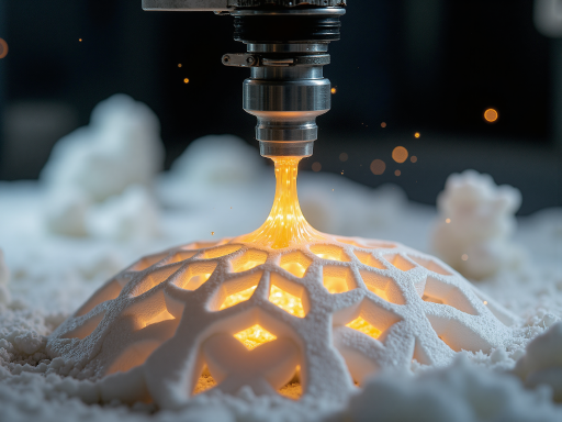 白色塑料材质的工业产品原型，表面光滑，细节精致，展示3D打印技术的高精度